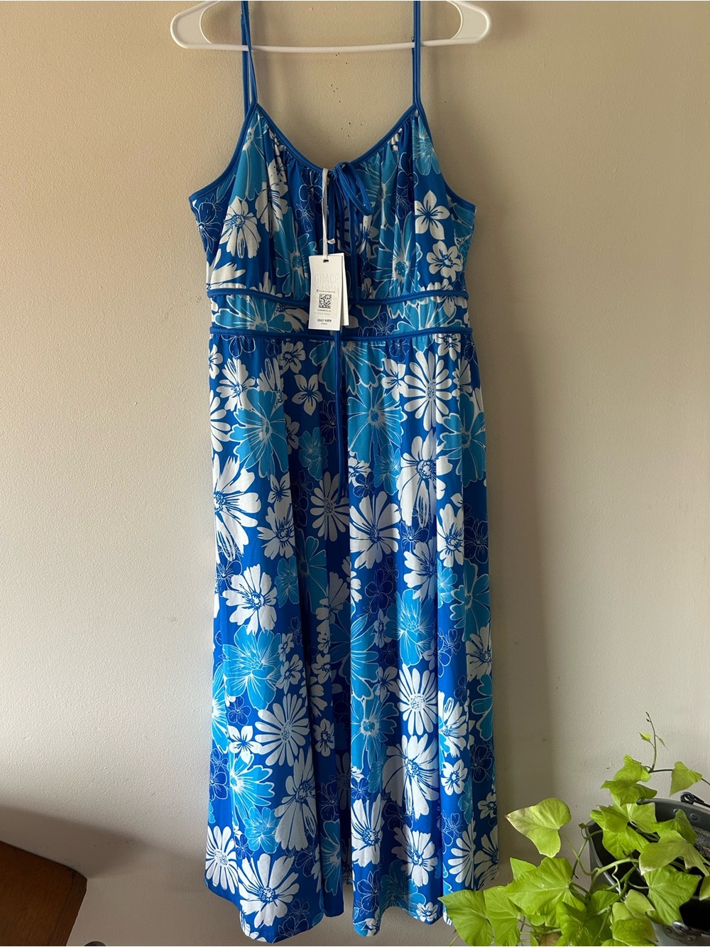 Grace Karin Blue and White Floral Maxi Dress